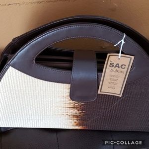 Brand new handmade bamboo leather handbag